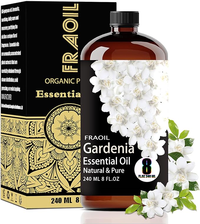 Gardenia Essential Oil, Gardenia Oil 8 Fl Oz 240ML for Diffuser Humidifier Yoga Cleaning DIY Candle Soap Making Perfume Gift for Women Essential Oils - Bloomnest