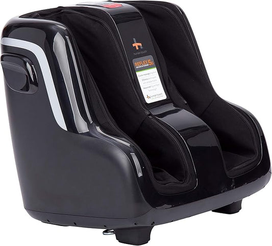 Human Touch Reflex5s Foot & Calf Massager for Stress & Plantar Fasciitis Relief+Relaxation +Kneading & Compression for Circulation Support -1 Year Warranty - Adjustable Fit for Women & Men Size 12 - Bloomnest