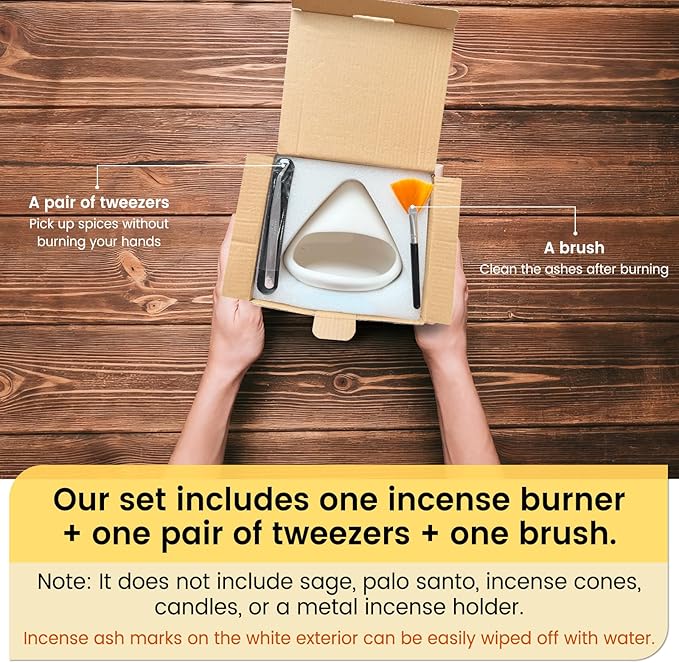 Handcrafted Clay Smudge Pot-Mini Chimenea Incense Holder Burner for Sage, Copal & Palo Santo-Palo Santo Holder Burner-Perfect Anxiety Relief Gift for Women, Zongzi Style, White - Bloomnest