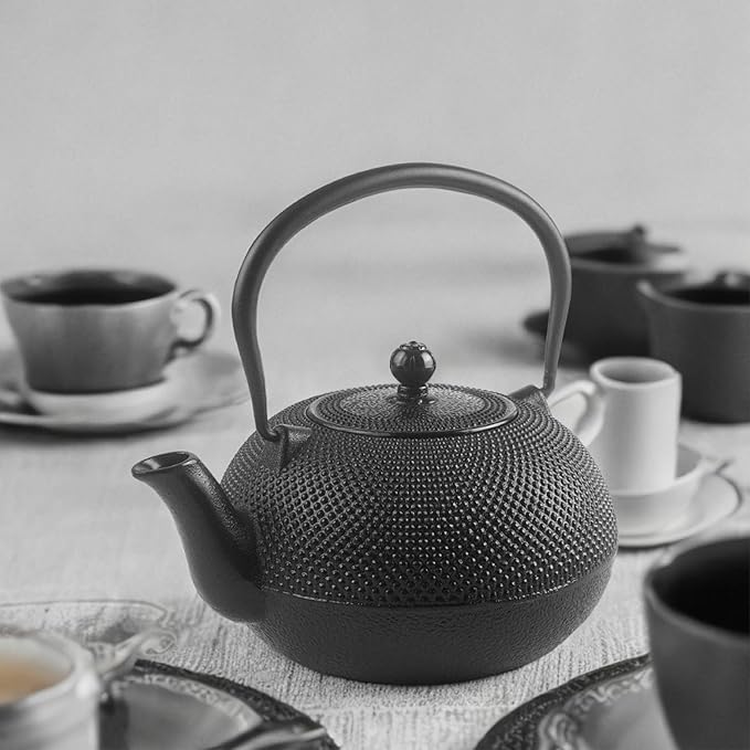 IBILI Cast Iron Teapot Oriental Style with Filter Black 0.72L - Bloomnest