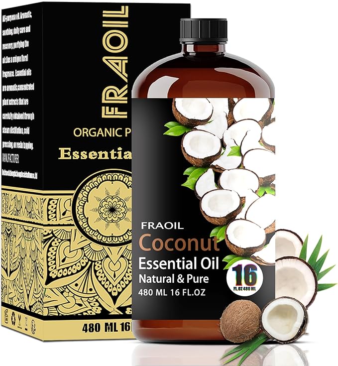 Coconut Essential Oil, Coconut Oil 16 Fl Oz 480 ML for Diffuser Humidifier Yoga Cleaning DIY Candle Soap Making Perfume Gift for Women Essential Oils - Bloomnest
