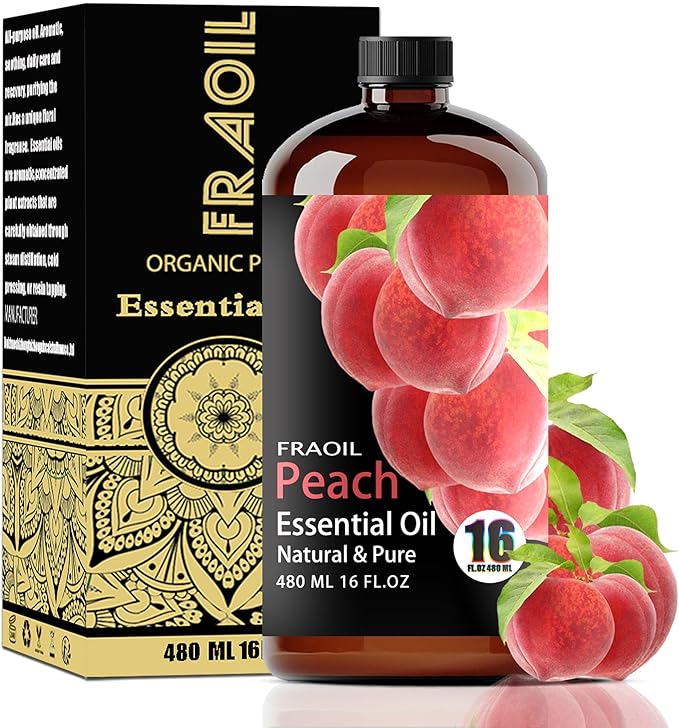 Peach Essential Oil, Peach Oil 16 Fl Oz 480 ML for Diffuser Humidifier Yoga Cleaning DIY Candle Soap Making Perfume Gift for Women Essential Oils - Bloomnest