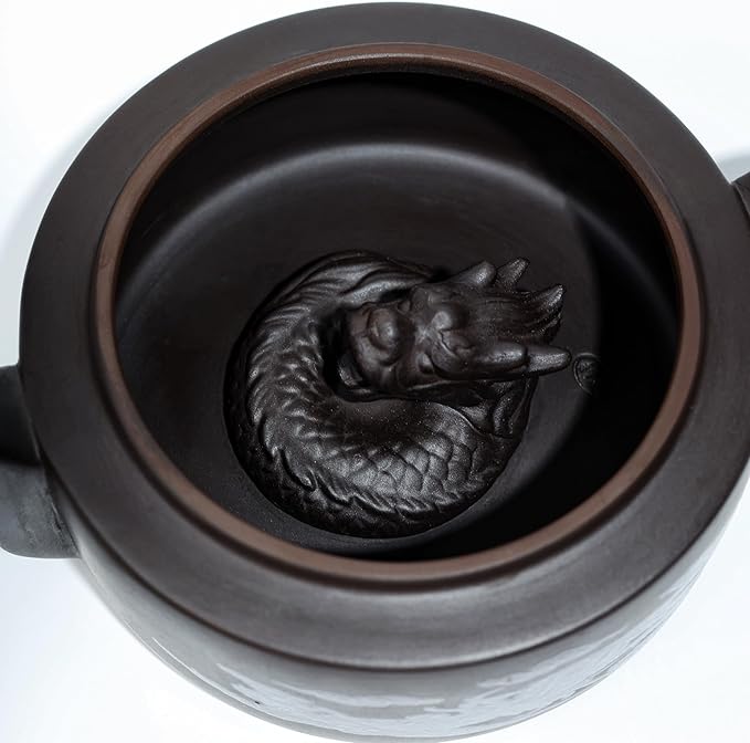 Hand-made Dragon and Phoenix Color-changing Purple Clay Teapot – Chinese Kung Fu Tea Set, Tea Lover’s Gift, Large Capacity (Teapot + 2 Cups - Gift Box Set) - Bloomnest