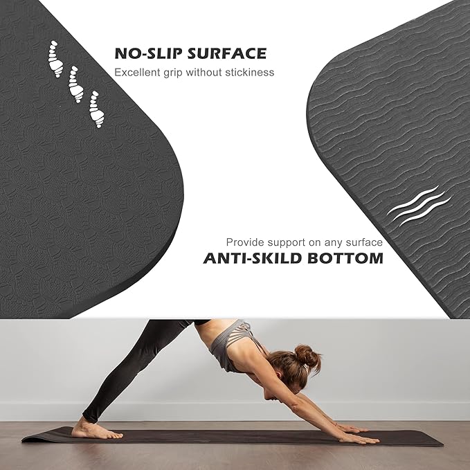 UMINEUX Yoga Mat Extra Thick 1/3'' & 2/5" Non Slip Yoga Mats for Women Eco Friendly TPE Fitness Exercise Mat with Carrying Sling & Storage Bag - Bloomnest