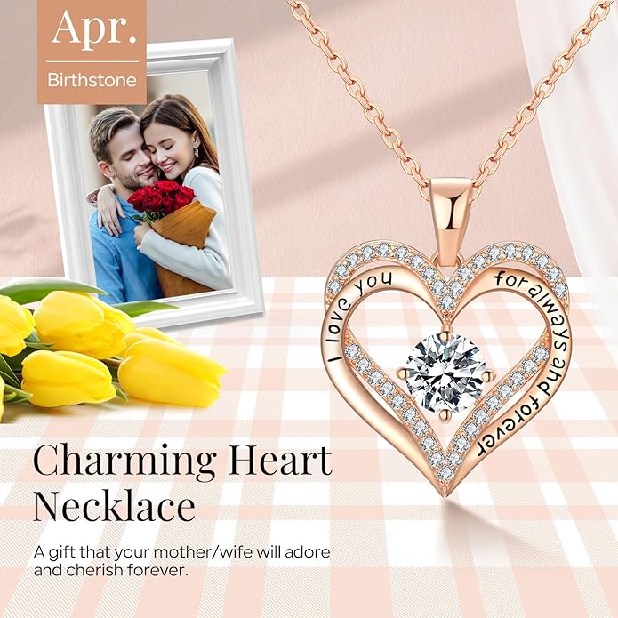 18K Rose Gold Necklaces for Women Birthday Gifts for Women Jewelry for Women Birthday Gifts for Wife Girlfriend Daughter Wife Birthday Gifts for Anniversary Mothers Day Christmas Valentines Gifts - Bloomnest
