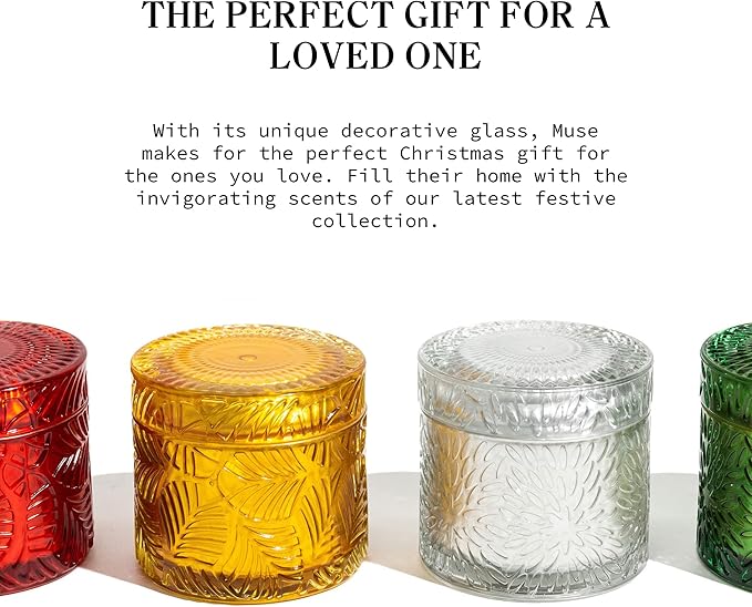 Hidden Label Christmas Candle,Festive Spice Scented Candles, Wood Wick Soy Candle, 7.4oz Holiday Jar Decorative Candles, Candles Gifts for Women - Bloomnest