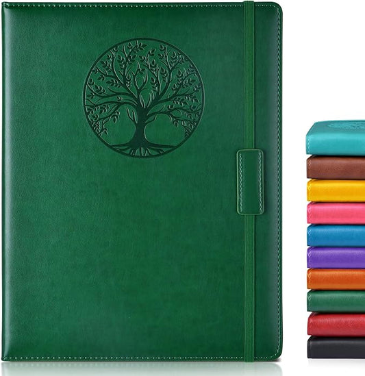 Lined Journal Notebook for Women Men,256 Pages A4 Large Hardcover Leather Journals for Writing,Travel,Business,Work,School,College Ruled Notebooks for Note Taking, Diary Notepad 8.6"×11" - Bloomnest