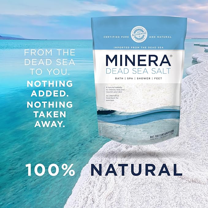 Minera Coarse Grain Dead Sea Salt for Bath & Soaking – 19 lbs, Fast-Dissolving, 100% Pure & Natural, Unscented, Skin-Nourishing Bulk Sea Salt - Bloomnest
