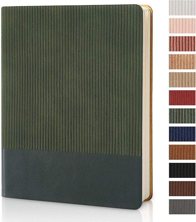 Lined Journal Notebook for Work College Ruled Note Book 7.2"x9.6" B5 PU Leather Daily Journaling 160 Pages for Women Men Writing Home School Supplies Business (Dark Green) - Bloomnest