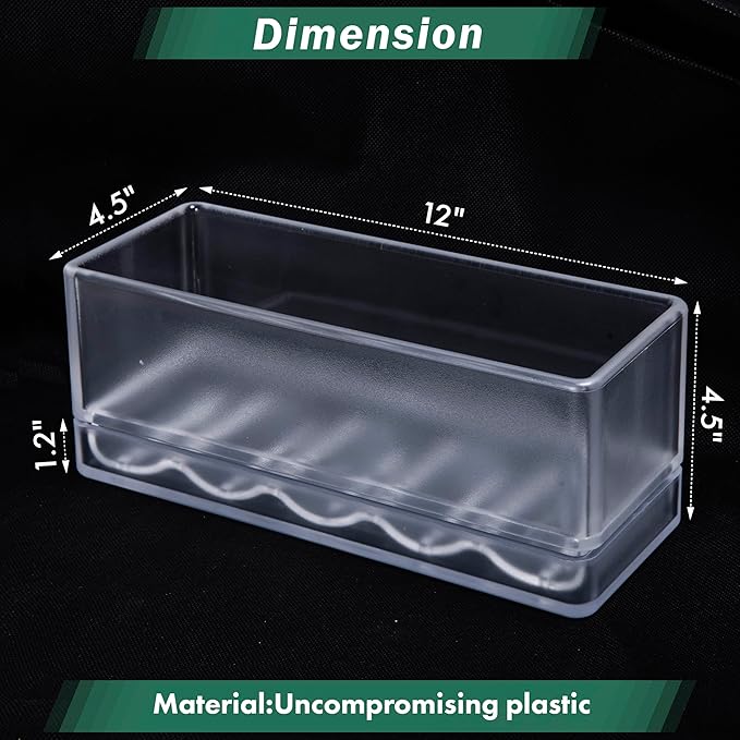 D'vine Dev 12 Inch Window Box Planter, Rectangle Plastic Herb Planter with Drainage Holes and Saucer, Indoor Succulent Cactus Vegetable Pot for Windowsill, Garden Balcony, Clear, Set of 1, 76-X-D-1 - Bloomnest