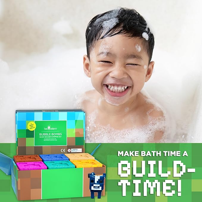 TNT Creeper Bath Bombs for Kids with Surprise Toys Inside (6 Pack) – Large Fizzy Bubble Mine Bombs for Boys & Girls – Fruity Scents, Skin-Safe, Made in USA - by Two Sisters - Bloomnest