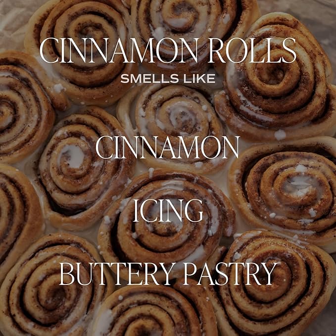 Sweet Water Decor Cinnamon Roll Candle - Cinnamon, Icing, Buttery Pastry Cinnamon Scented Candles for Fall - 11oz White Jar and Wood Lid, 50+ Hour Burn Time, Made in The USA - Bloomnest