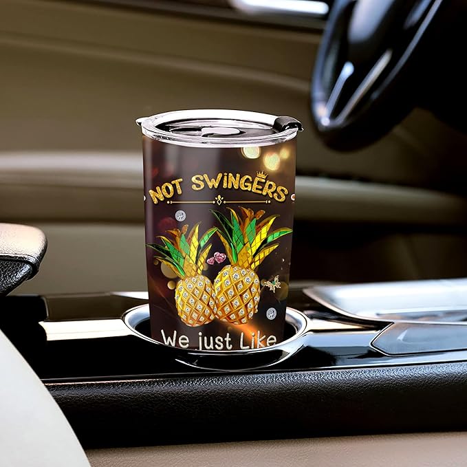 WAZONE Personalized Pineapple Tumbler 20oz 30oz Not Swingers We Just Like Pineapples With Lid Stainless Steel Vacuum Travel Mug Insulated Cup Novelty Funny Things Custom Gifts For Women Girl - Bloomnest