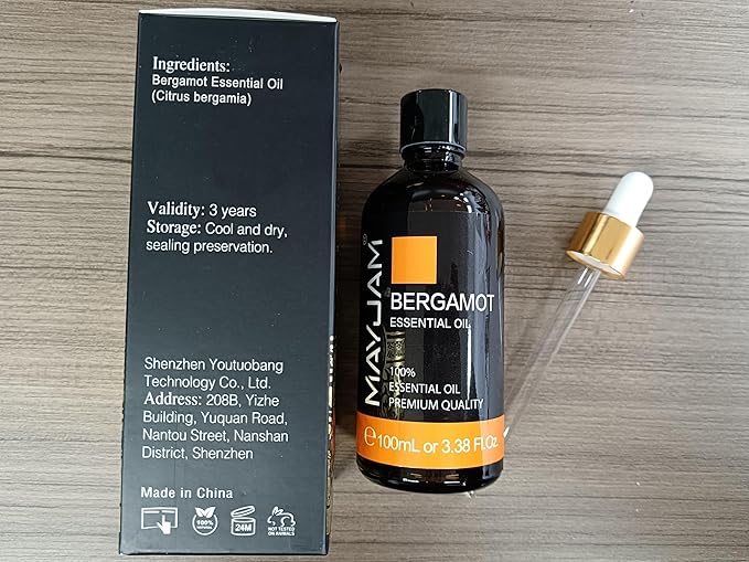 MAYJAM 100ML/3.38FL.OZ Bergamot Fragrance Oils with Glass Dropper, Essential Oils for Diffusers for Home, Long Lasting Scented Oils for Diffusers Soap Candle Making - Bloomnest