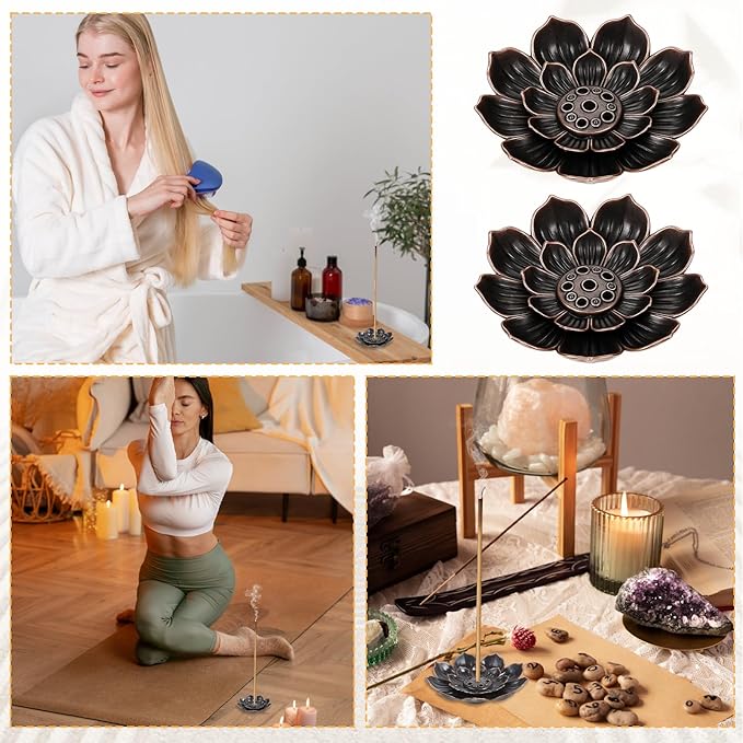 30 Packs Incense Holder Lotus Sticks Incense Burner Vintage Flower Shaped Incense Holder for Sticks Burner for Home Fragrance Yoga Sauna SPA