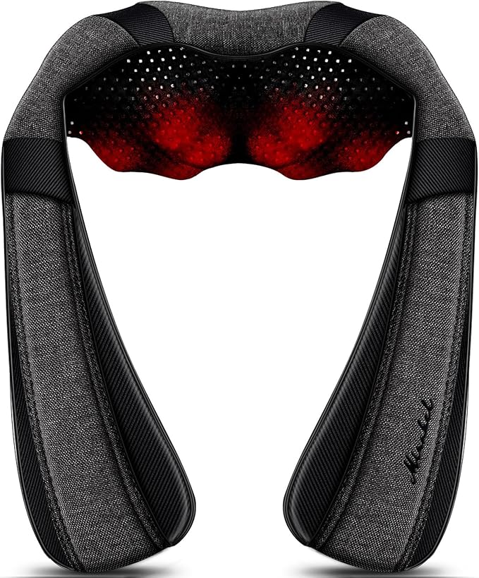 Mirakel Shiatsu Neck & Back Massager with Heat - Deep Tissue Neck, Back & Shoulder Pain Relief - Ergonomic Design Shoulder Massager, Idea Presents for Christmas, Fathers Day, Mothers Day, Women, Men - Bloomnest