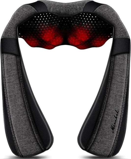 Mirakel Shiatsu Neck & Back Massager with Heat - Deep Tissue Neck, Back & Shoulder Pain Relief - Ergonomic Design Shoulder Massager, Idea Presents for Christmas, Fathers Day, Mothers Day, Women, Men