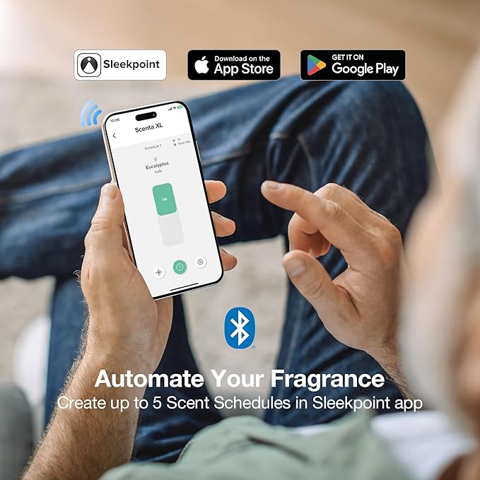 Airversa Waterless Essential Oil Diffuser (400 mL Capacity) Starter Kit 200mL Fragrance Scent Oils, Up to 2000 sq ft Aromatherapy Smart Scent Air Machine for Home, Large Room, Office, ANW Kit White - Bloomnest