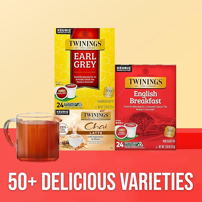 Twinings Earl Grey Black Tea K-Cup Pods for Keurig, 24 Count (Pack of 1), Flavoured with Citrus and Bergamot, Caffeinated, Enjoy Hot or Iced - Bloomnest