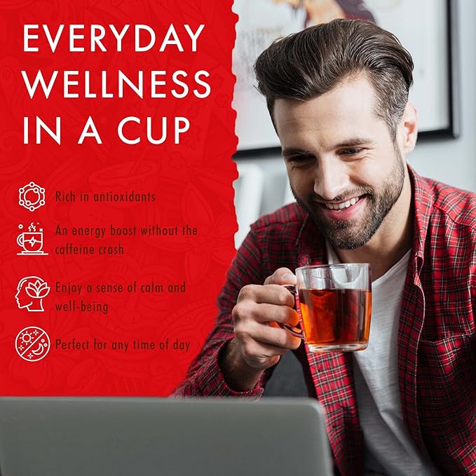 Hawaiian Natural Tea - Organic Hibiscus Bliss Herbal Tea, Caffeine-Free Hibiscus Tea, All-Natural and Antioxidant-Rich Wellness Tea, Vegan and Keto-Friendly, 60 Tea Bags - Bloomnest