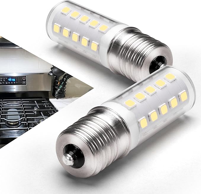E17 LED Dimmable Under Hood Microwave Bulb 40W Equivalent, 125v 4W 450LM Microwave Oven Stove Bulb, 8206232A T7 E17 Intermediate Base 6000K for Appliance Range Hood Light 2Pack - Bloomnest
