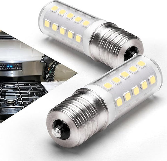 E17 LED Dimmable Under Hood Microwave Bulb 40W Equivalent, 125v 4W 450LM Microwave Oven Stove Bulb, 8206232A T7 E17 Intermediate Base 6000K for Appliance Range Hood Light 2Pack - Bloomnest