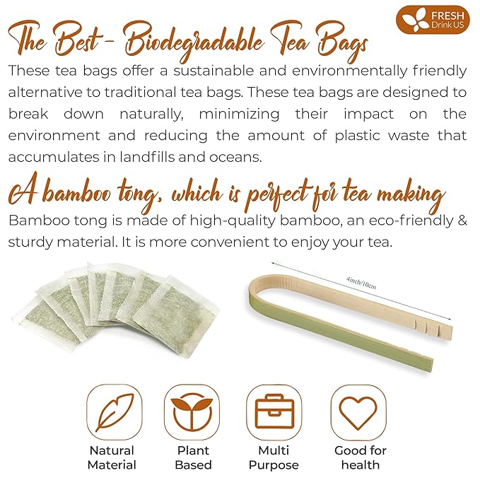 FreshDrinkUS Premium Burdock Root Tea Bags, 100% Natural & Pure. Burdock Herbal Tea, Made with Natural Material Tea Bags. No Sugar, No Caffeine, No Gluten, Vegan - Bloomnest