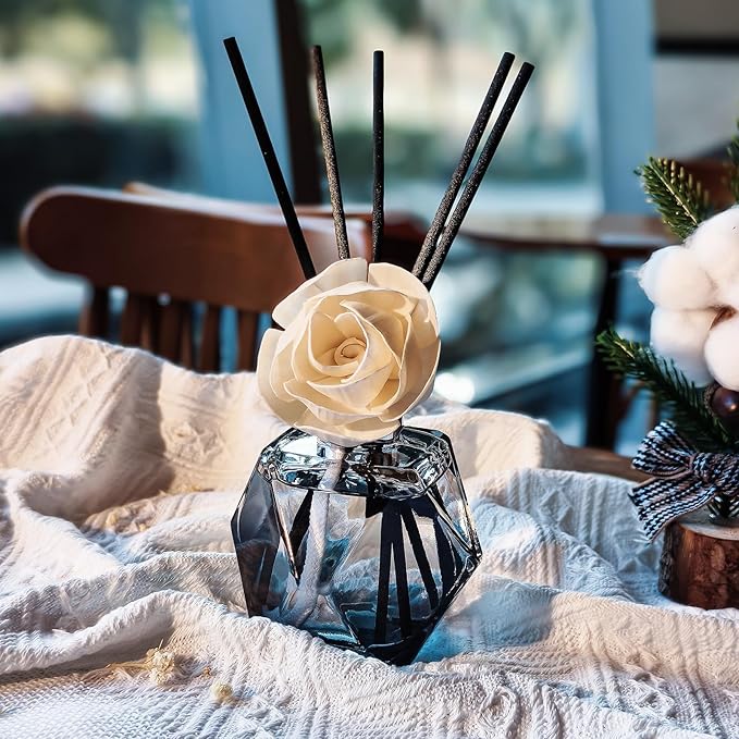 Brakula Reed Diffuser Set, 6.09 fl oz (180 ml)-Lavender Vanilla with 8 Reed Sticks, Home Fragrance Reed Diffuser for Bathroom Shelf Decor - Bloomnest