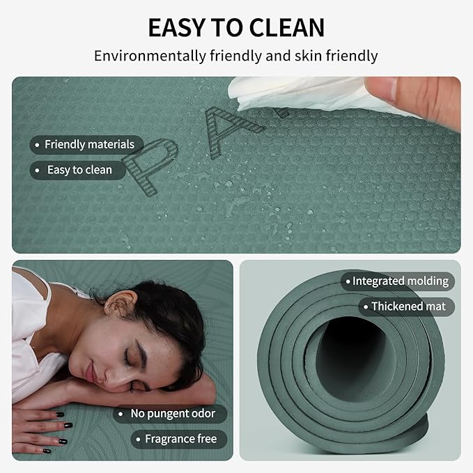 Large Yoga Mat-72’x36’x0.4’ Extra Width ＆ Thick,Comfortable,Non-Slip Exercise Mat-Works Great on All Floor for Stretching,Yoga Studio,Gym or Home Workouts