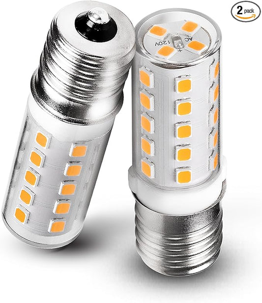 LED 8206232A Microwave Oven Light Bulbs 4W Equivalent 40W 450lm Dimmable E17 LED Intermediate Base Bulb for Range Hood Refrigerators Appliance Light Lava Lamp Salt Lamp Bulb, Warm White 3000K, 2 Pack - Bloomnest