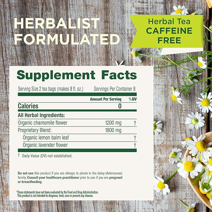 Traditional Medicinals Tea, Organic Chamomile & Lavender, Stress Relief, 48 Tea Bags - Bloomnest