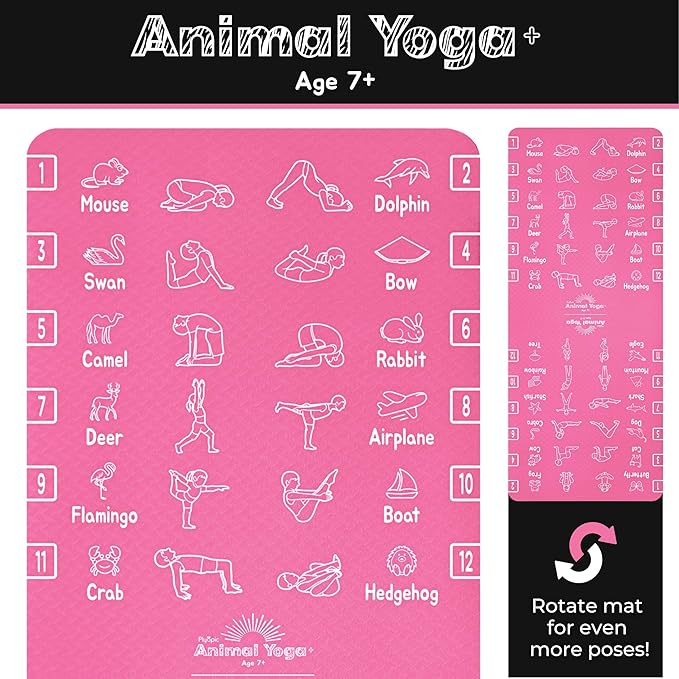 Plyopic Kids Yoga Mat - Non-Slip Lightweight TPE Exercise Mat - Ideal for Boys & Girls (Ages 3-12), Toddlers & Children in Kindergarten, Preschool, School. PVC Free. 6mm Thick. Carry Strap - Bloomnest