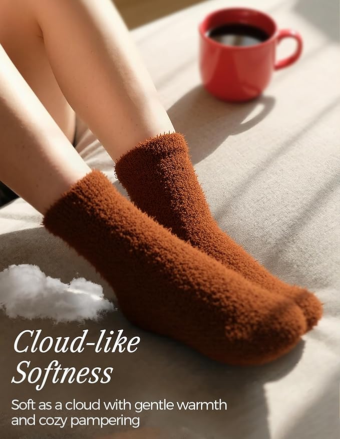 TEHOOK Warm & Cozy Valentines Gifts for Women, Fluffy Fuzzy Plush Sleeping Slipper Socks - Soft Warm Fabric - Bloomnest