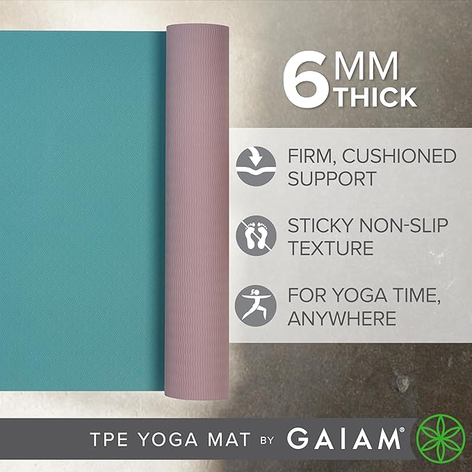 Gaiam Yoga Mat Performance TPE Exercise & Fitness Mat for All Types of Yoga, Pilates & Floor Exercises - Bloomnest
