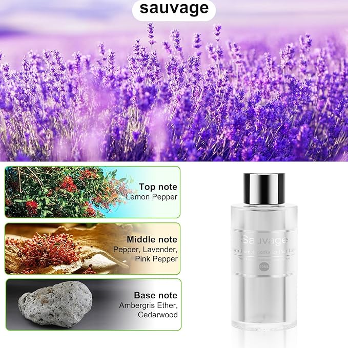 Amor Lyris 2 Packs Essential Oil Refill for Smart Car Air Freshener, 3.5OZ Car Diffuser Refill, Aromatherapy Perfume Refill Can be Used for 4-8 Months, Made with Natural Plant Extracts, SAUVAGE - Bloomnest