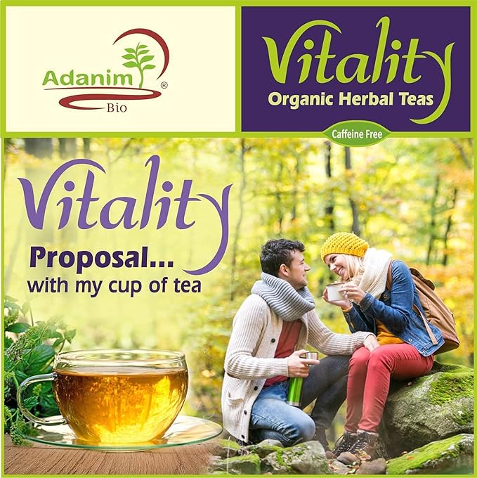 Adanim Bio Vitality Organic Tea Sampler Gift Set Box (8 Flavors Herbal Tea Variety Pack, 64 Individual Tea Bags) Caffeine Free Tea Sets, Assorted Tea Set, Tea Gifts for Tea Lovers - Bloomnest