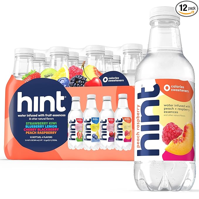 Hint Fruit-Infused Bottled Water, Smashup Flavored Variety Pack - Purified Water Beverages with Zero Calories, Natural Flavors, and Sugar Free - 16 Fl Oz (Pack of 12) - Bloomnest