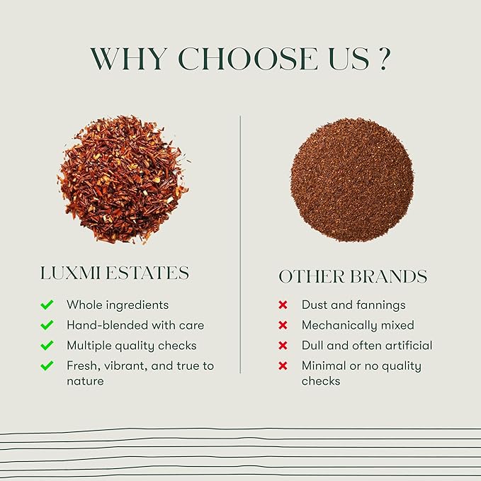 Luxmi Estates Rooibos Chai Organic Rooibos Tea with Spices (50 Tea Bags) Caffeine Free Tea Bags For Relaxing, Calming, and Stress Relief, With Certified Organic Rooibos Tea - Bloomnest