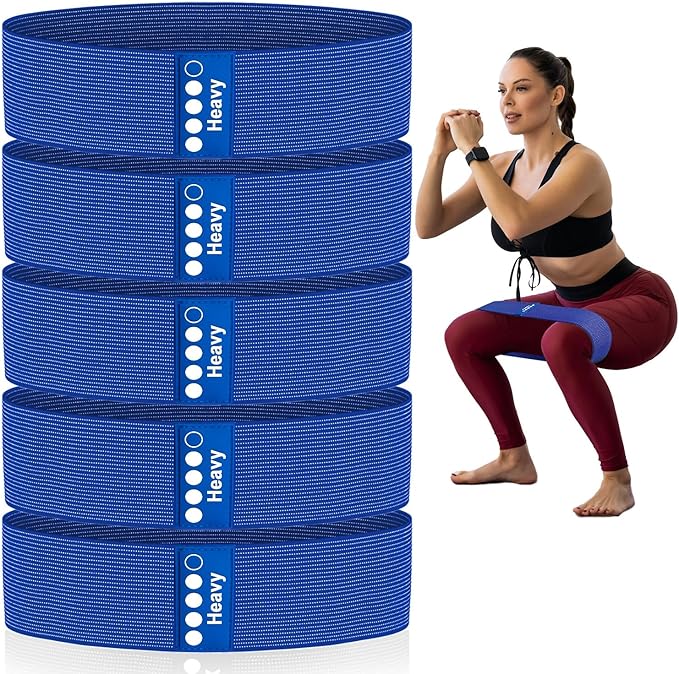Resistance Bands for Working Out - Exercise Bands Set with Workout Guide - Fabric Elastic Bands for Physical Therapy - Fitness Bands Ideal for Legs Hip Glute - Bloomnest