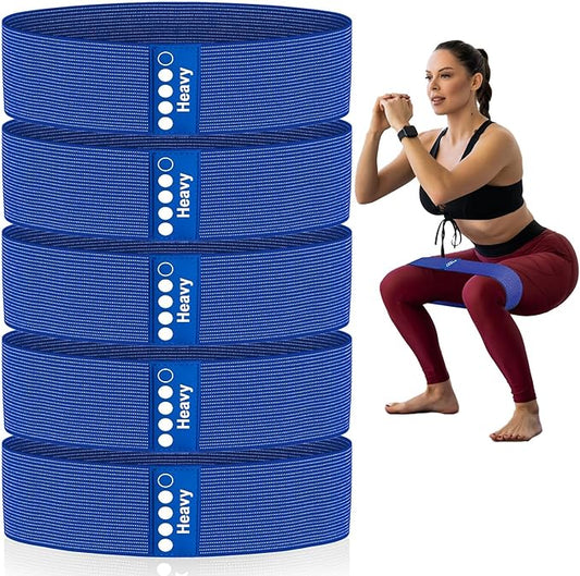 Resistance Bands for Working Out - Exercise Bands Set with Workout Guide - Fabric Elastic Bands for Physical Therapy - Fitness Bands Ideal for Legs Hip Glute - Bloomnest
