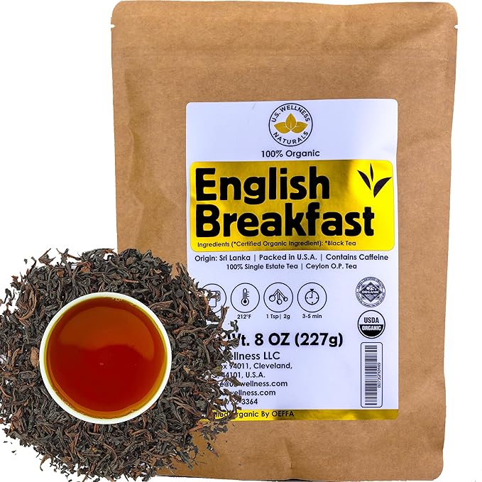 English Breakfast Tea | ORGANIC Ceylon OP grade loose leaf black tea | CRISP, RICH & AROMATIC | 110+ Cups | 100% Idulgashinna SINGLE Estate Tea - Bloomnest