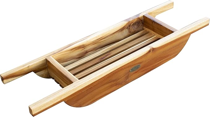 EcoDecors, 29 inch, Bath Tray for Tub, Bath Tub Tray Wood, Bathtub Table, Caddy for Bathtub in Natural Teak - Bloomnest