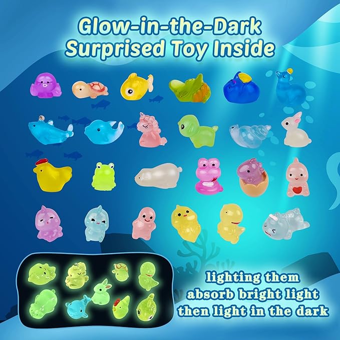 Bath Bombs for Kids, 24pcs Bath Bombs with Glow in The Dark Surprise Inside, Natural and Organic Colorful Bubble Bath Fizz for Kids, Perfect Birthday, Halloween, Or Christmas Gift for Boys and Girls! - Bloomnest