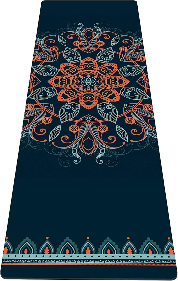 nuveti Yoga Mat Print Extra Thick TPE Non Slip Fitness Exercise Mat with Carrying Bag,72"x24" Extra Thick 6MM Exercise & Workout Mat for Yoga, Pilates Fitness and Floor Exercises - Bloomnest