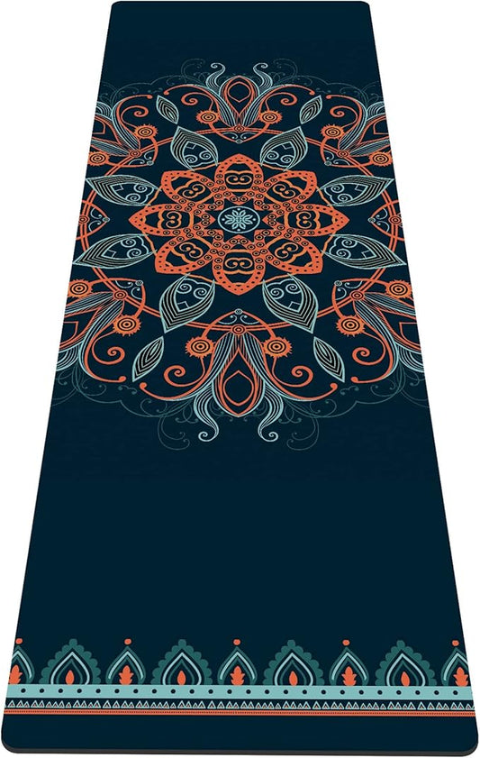 nuveti Yoga Mat Print Extra Thick TPE Non Slip Fitness Exercise Mat with Carrying Bag,72"x24" Extra Thick 6MM Exercise & Workout Mat for Yoga, Pilates Fitness and Floor Exercises - Bloomnest