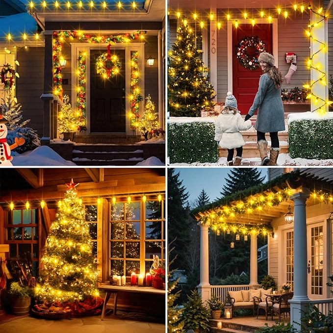 echosari 25 Pack C9 LED Replacement Christmas Light Bulbs for Outdoor String Lights, 0.8W UL Listed Commercial Grade Holiday Bulbs, C9/E17 Candelabra Base Sockets (Warm White) - Bloomnest