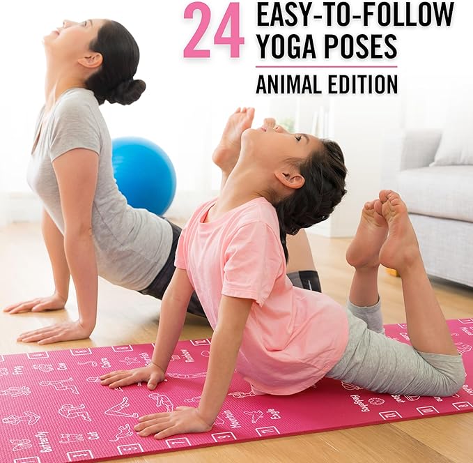 Plyopic Kids Yoga Mat - Non-Slip Lightweight TPE Exercise Mat - Ideal for Boys & Girls (Ages 3-12), Toddlers & Children in Kindergarten, Preschool, School. PVC Free. 6mm Thick. Carry Strap - Bloomnest