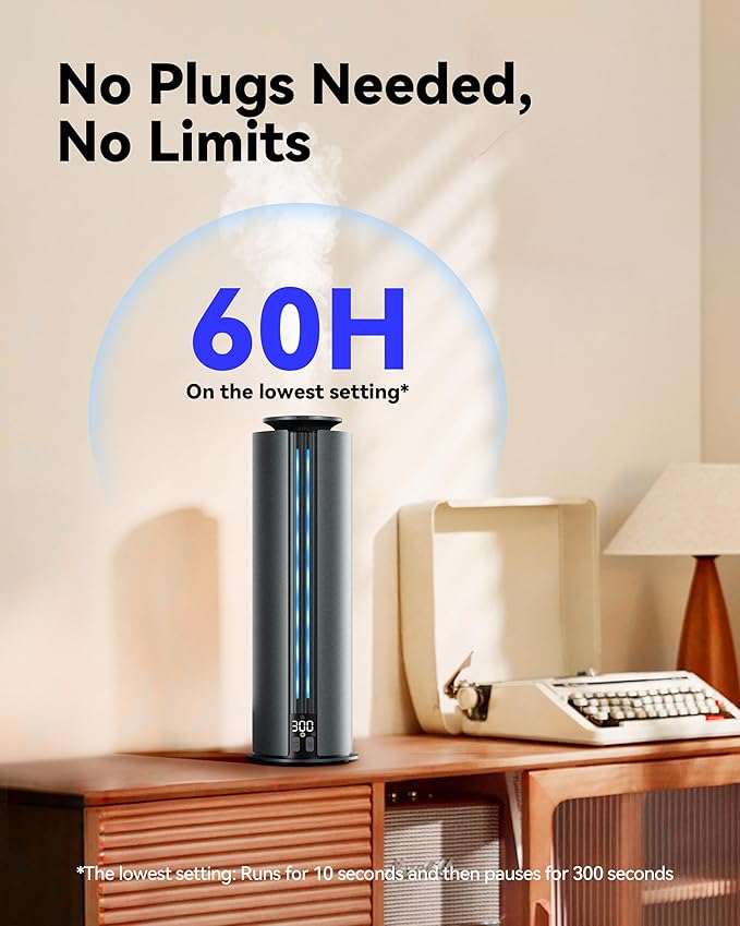 1800 Sq Ft Waterless Diffuser, 100ml Hotel Collection Diffuser Scent Air Machine for Home Cold Air Essential Oil Diffuser for Large Room Office Quiet (Titanium Gray) - Bloomnest