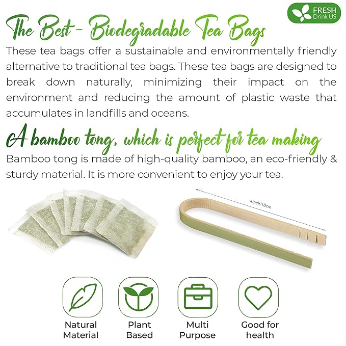 FreshDrinkUS, Premium 135 Parsley Leaf Tea Bags, 100% Natural & Pure from Parsley Leaves. Loose Leaf Parsley Herbal Tea. Made with Natural Material Tea Bags. No Sugar, No Caffeine, No Gluten, Vegan. - Bloomnest