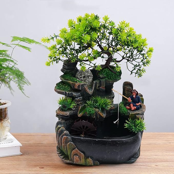 Gdrasuya10 Waterfountain Indoors Rockery Fountain Goldfish Waterfall Desktop Rockery Fountain Waterfall Water Sound Ornament - Bloomnest